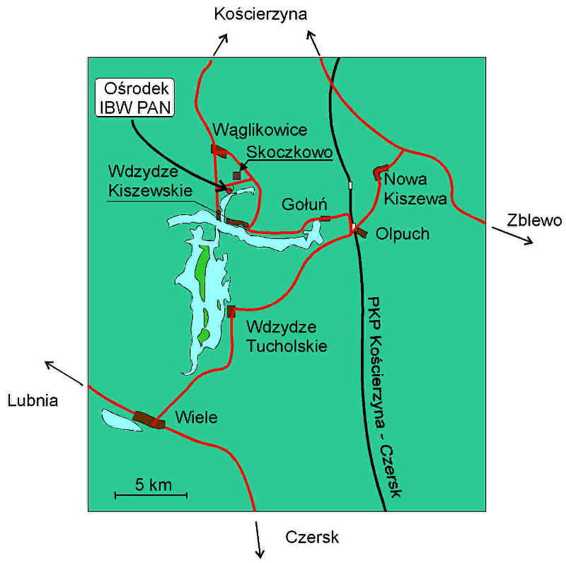 Plan okolic Kościerzyny