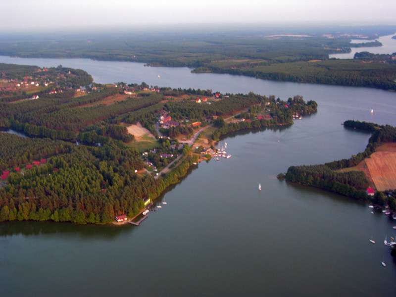 Jezioro Wdzydze z lotu ptaka